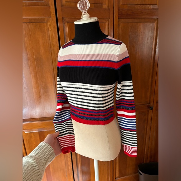 Striped Crop Turtleneck - Picture 3 of 4